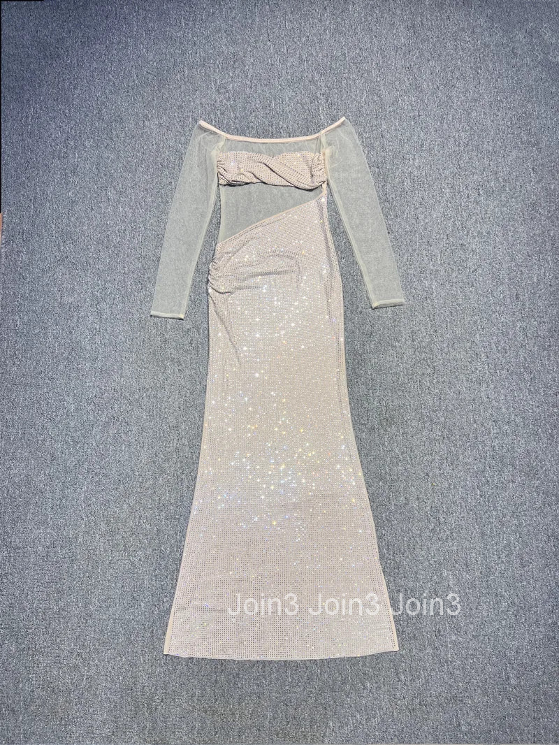 2025 Hot Off-Shoulder Mermaid Evening Dress Sequin Cruise Party Gown For Wedding/Gala/Nightclub