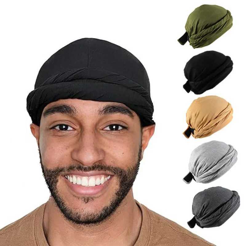 New Men Woman Double Layer Satin Lining Night Cap Unisex Adjustable Satin Inside Velvet Designer Durag Braided Silk Turban Hats M250623