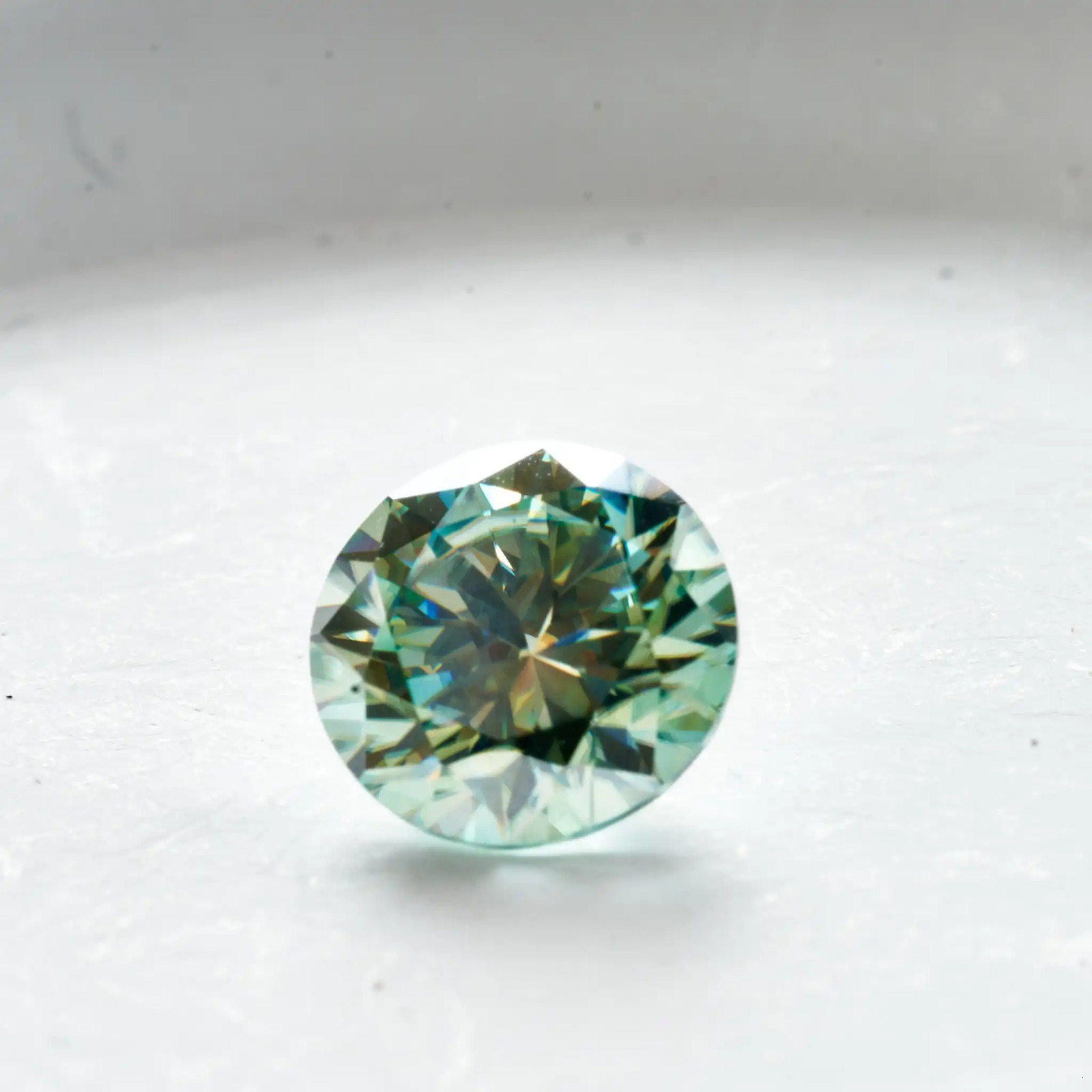 0.1-5CT bluegreen Color VVS1 3EX Cut Light Blue Green color Loose Stone Certified GRA DIY silver Jewelry 250617