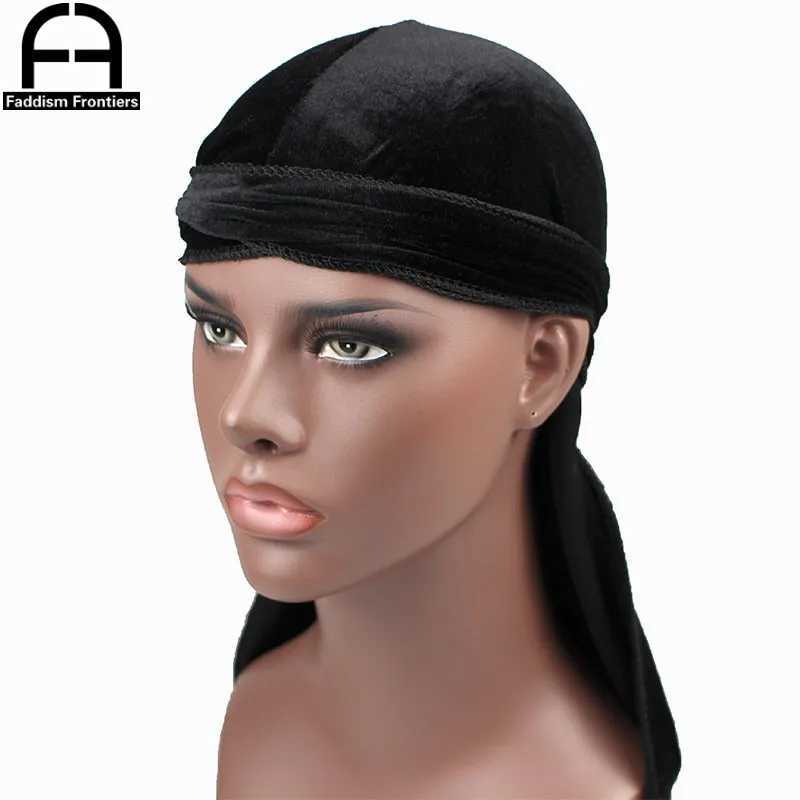 High Quality Mens Velvet Durags Bandana Turban Hat Wigs Doo Men Durag Biker Headwear Headband Pirate Hat Hair Accessories M250623
