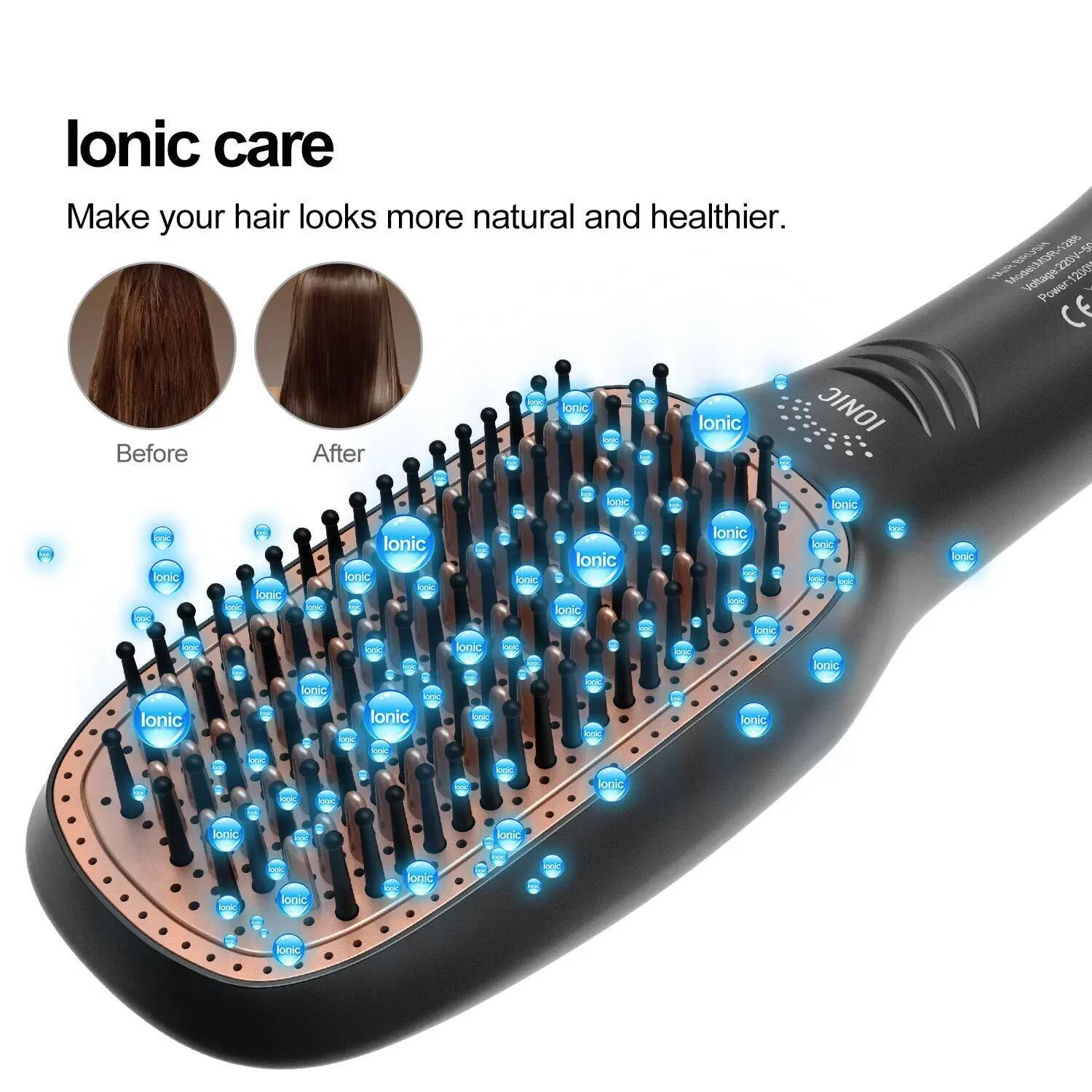 3 In 1 Hairdryer Brush Overheating Protection Negative Ion Straightener Fast Heating Lightweight Hair Straightening Tool