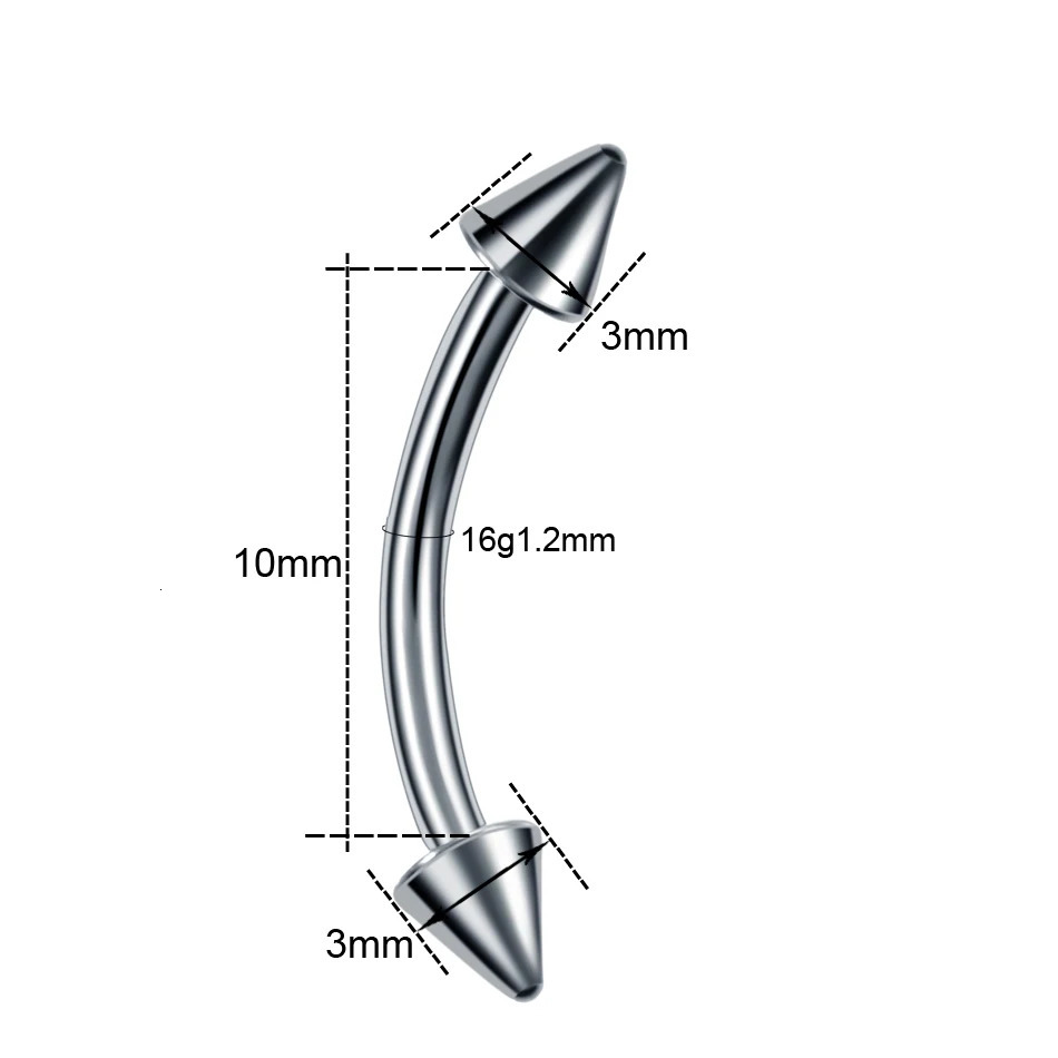 1Pc G23 Eyebrow Ring Piercing External Thread Curved Barbell Banana Ear Cartilage Tragus Body Jewelry 250613