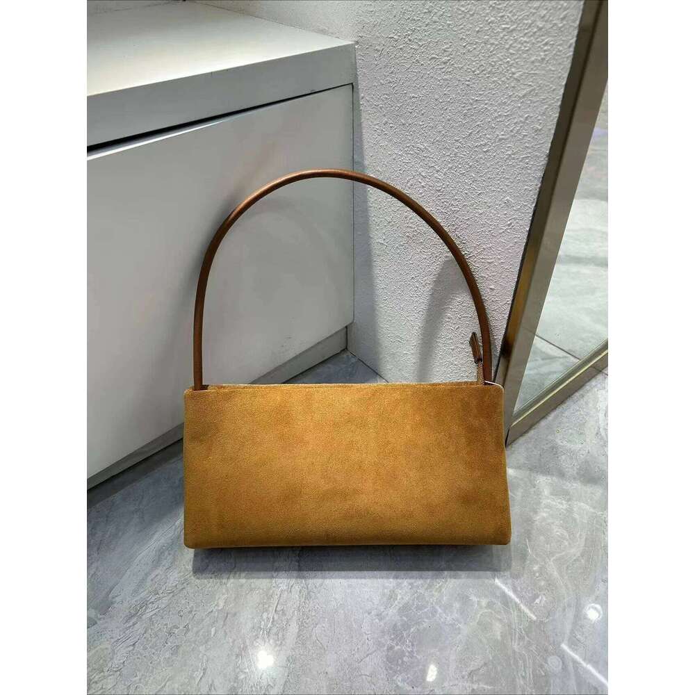 New Ins Chic Autumn All-Match Lady Underarm Shoulder Nubuck Leather Women Messenger Bag Coffee Red Color Suede Handbag