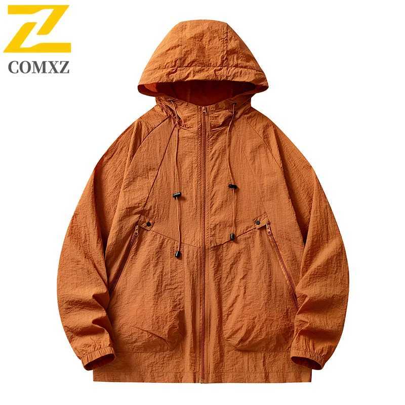 Summer Jacket Mens Casual Lightweight Breathable UPF50+ UV Hooded Coat Male Minimalist Trendy Camping Fishing Skin Windbreaker W250623