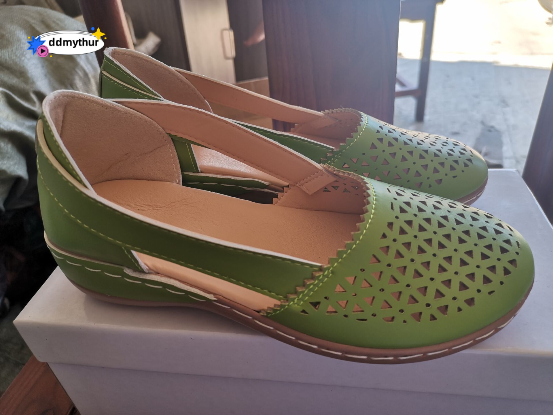 New Style Hole 2023 Summer Shoes Round Toe Wedge Large Size Flat Women's Sandals ddmythur