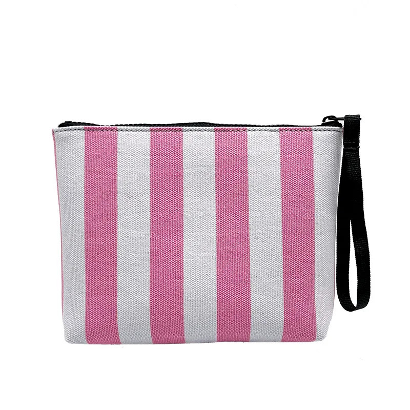 SAINT BARTH Autumn/Winter Handbag Female Clutch Bag Vertical Pattern Pink Canvas Diving Handbag 250617