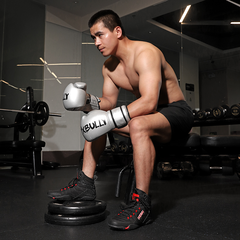 Professional Boxing Shoes, Men's Wrestling Shoes, Indoor Fitness Combat Shoes, Sanda Training Shoes, Women's High-Top Free Kickboxing Shoes