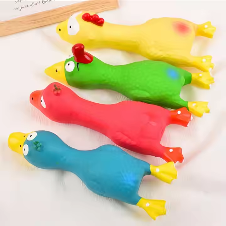 Rubber Squeaky Bird Dog Toys for Puppy Dogs Teeth Grinding Cleaning Training Interactive Chewing Dog Toys 4pcs/Pack