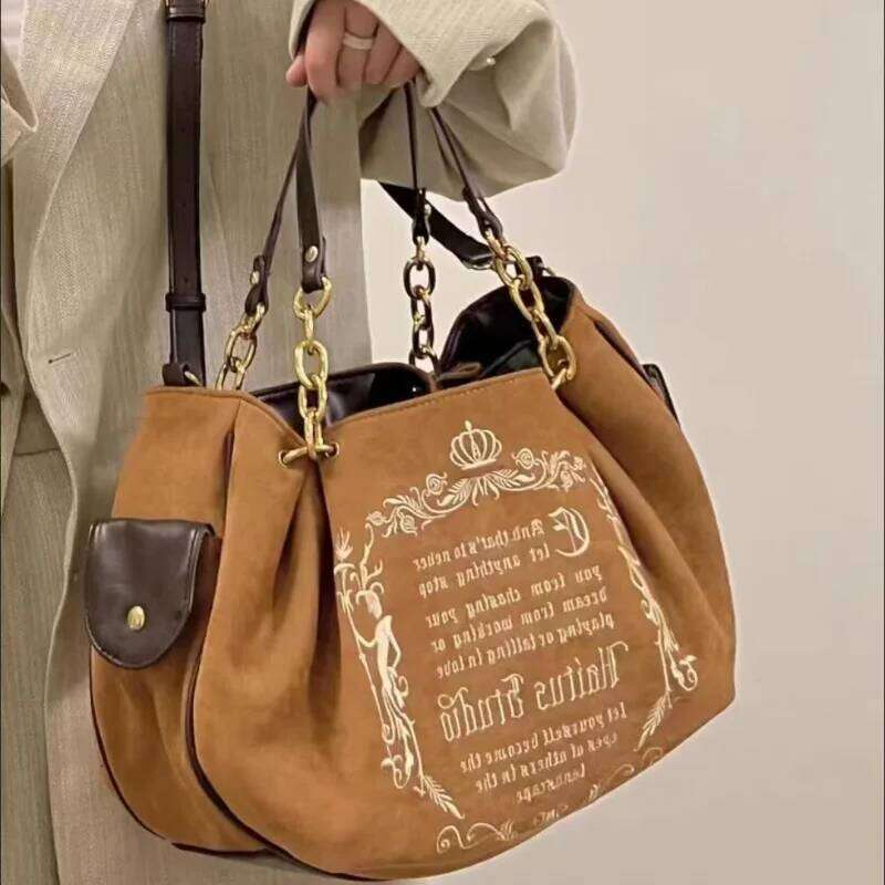 Bags Vintage Letter Y2k Handbag Women Gothic Large Capacity Casual Crossbody Purse Female Haruku Aesthetic The Tote Bag