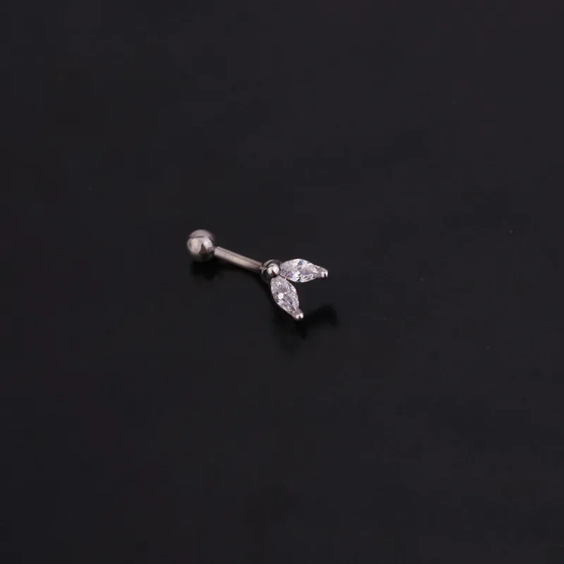 1PC 16G Flower Stainless Steel IBall Eyebrow Piercing Curved Barbell Lip Ring Snug Daith Helix Rook Earring 250613