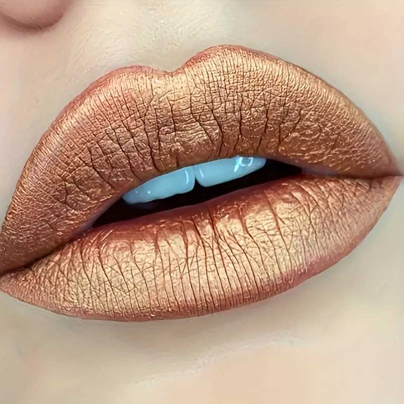 Waterproof Glitter Lipstick - Long-Lasting Shimmering Lipstick with Metallic Finish All Skin Types Adult Use Beauty Lipstick XJ250623