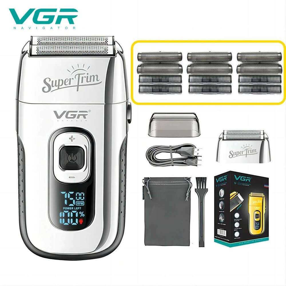 VGR Professional Face Bald Shaver Beard Electric Razor Rechargeable Hair Trimmer Shaving Hine For Men V-332