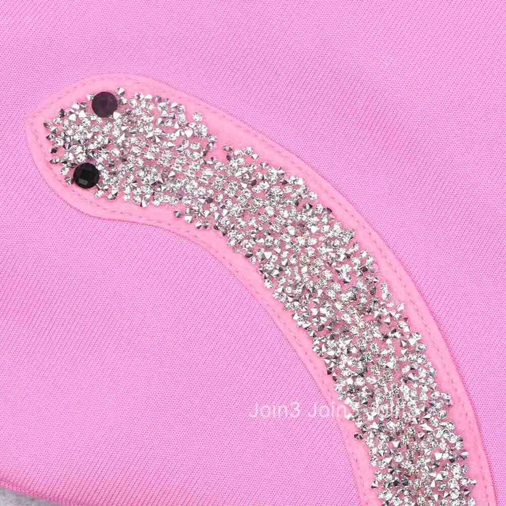 New Pink Black Bodycone Bandage Dress For Women Chic Sleeveless Flash Snake Shape Diamond Embellished Luxury CelebrityParty Gown