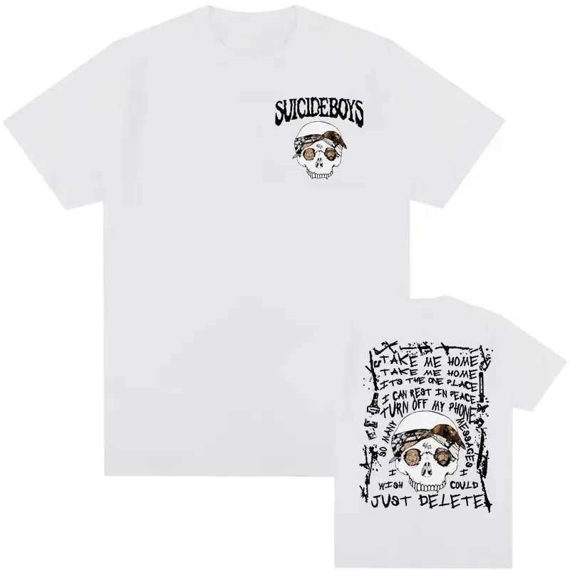 Large Size Cotton Suicide Boy Skull Print T-shirt Retro Suicideboys Boys Now The Moons Rising Album Mens Retro 90s T-shirt X250623