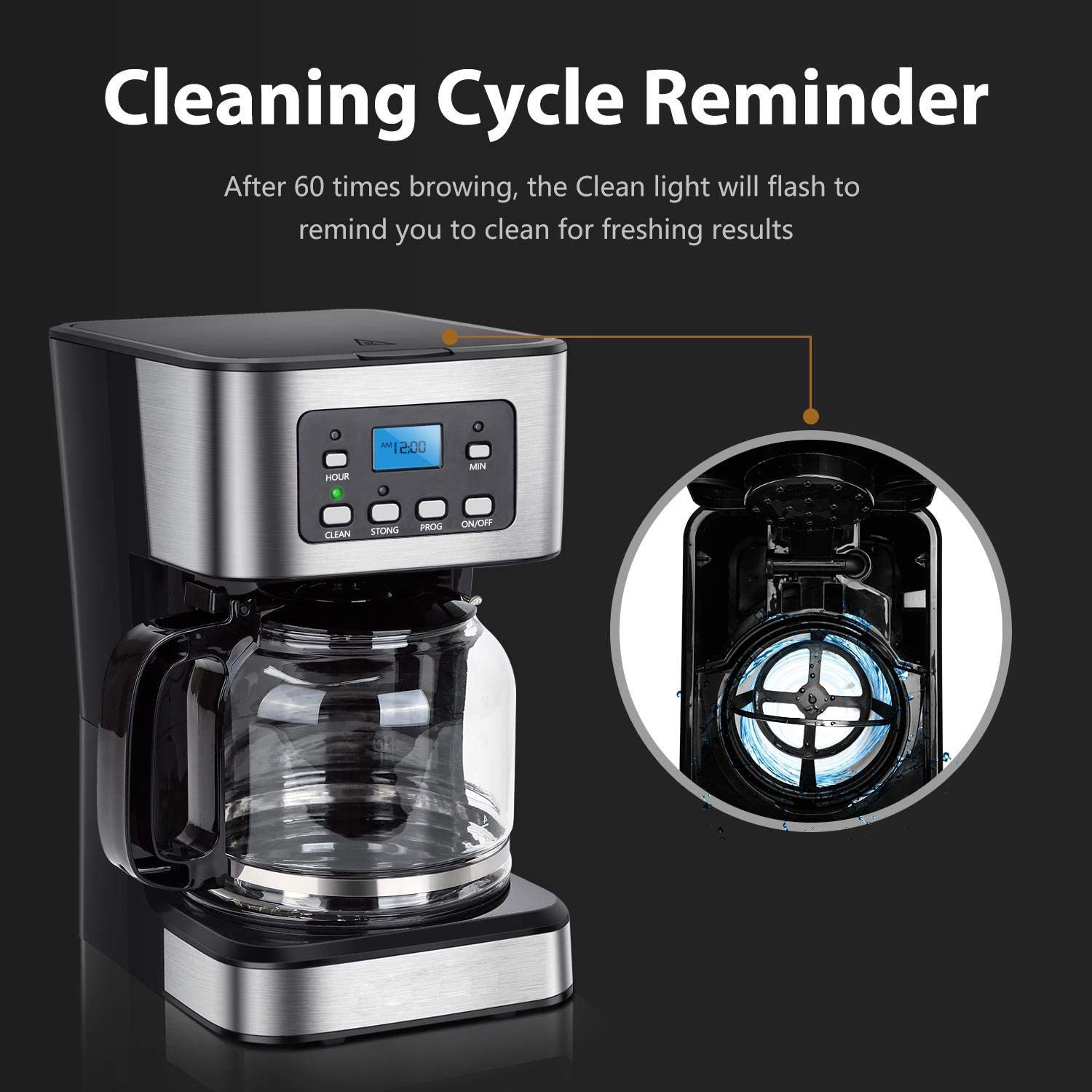 EU Standard 1.5L American Drip Coffee Maker 24-Hour Reservation Keep Warm Function 950W 240830