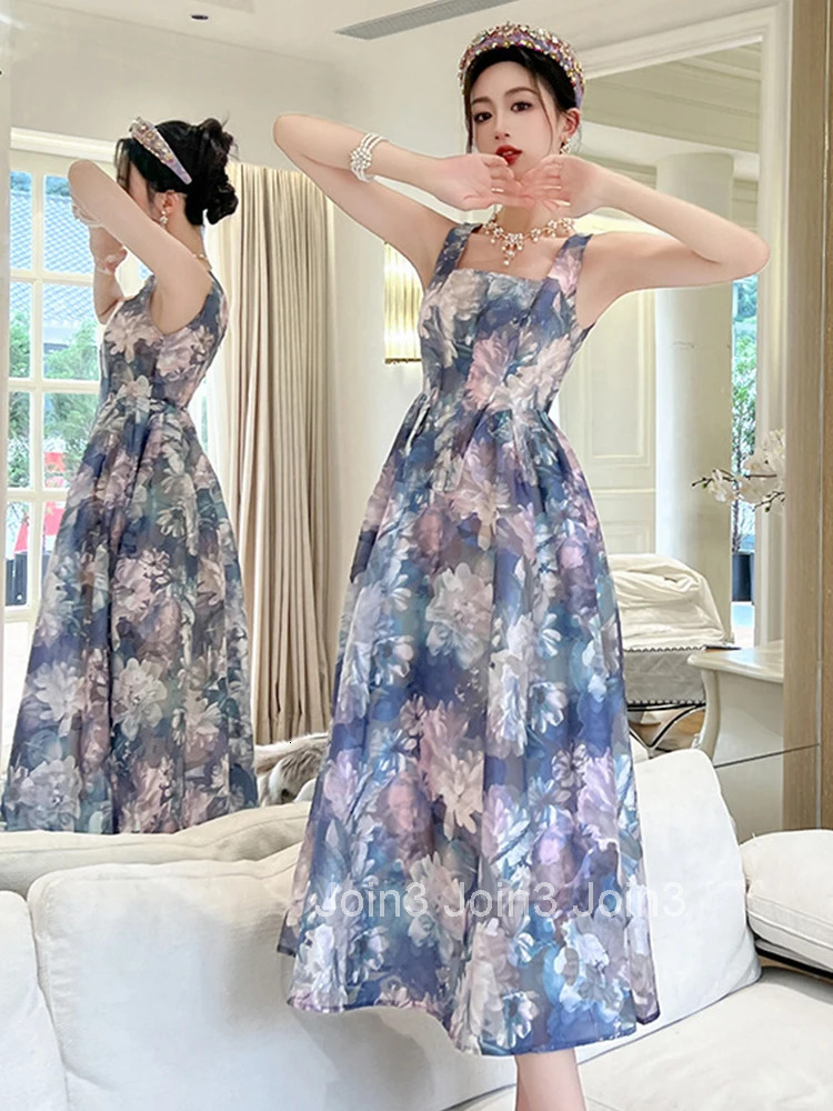 New Summer Elegant Women Evening Dress Mujer Chic Floral Sexy Tank Slim Midi Party Prom Beach Birthday Robe Femme Vestido Fiesta