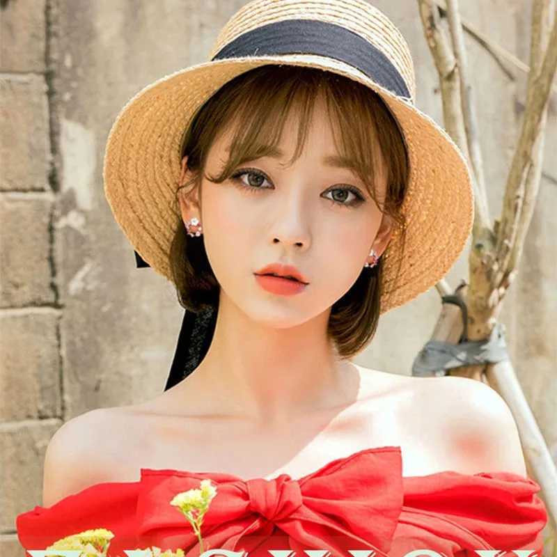 925 Silver Needle Crystal Pearl Butterfly Flower Wreath Earrings For Women Jewelry 2025 Trending Womens Korean Fashion EarringsXJ250623