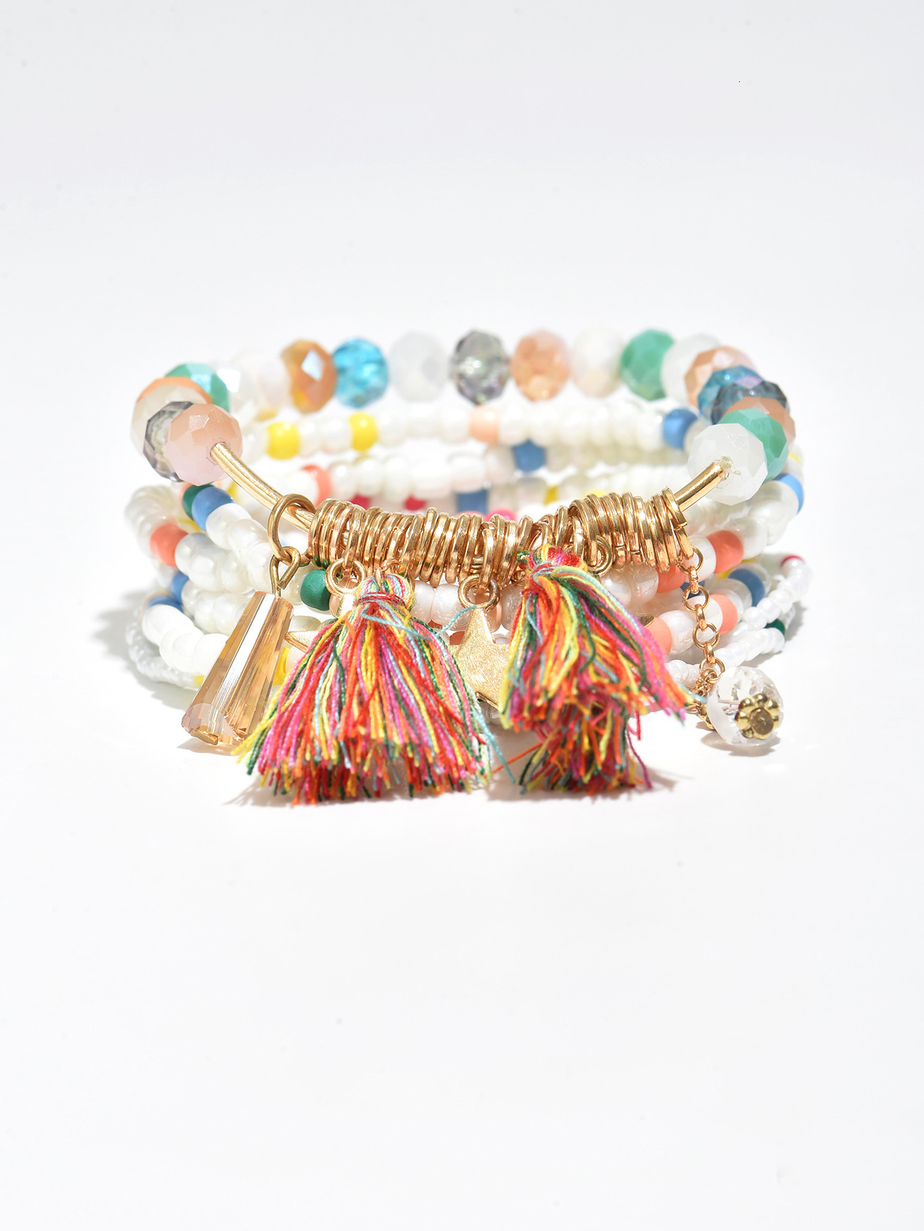 Bohemian Style Beaded Multi-Layer Personality Tassel Star High-End Design Bracelet For Women