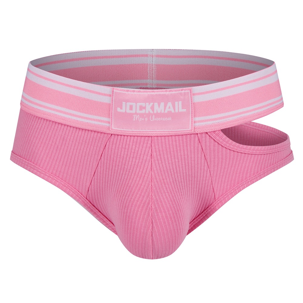 UpUns New Mens Cotton Briefs Sexy U-Pouch Side Opening Low Waist Breathable Hollow Design Soft Pit Stripe Underwear Wholesale