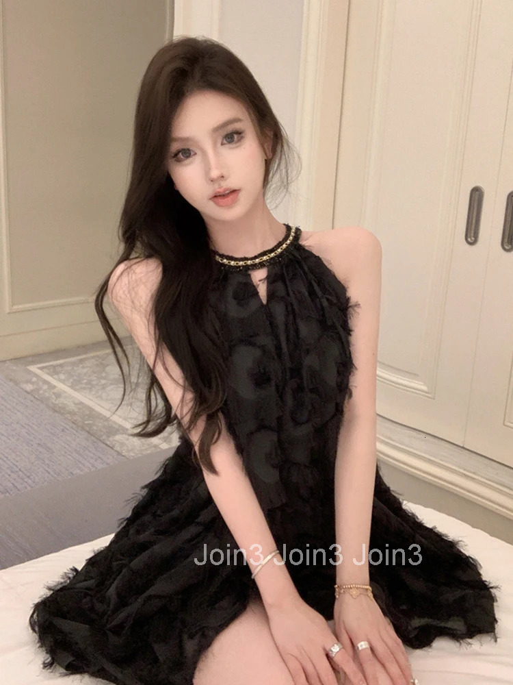 Women Clothes Retro Black Elegant Sexy Sleeveless Loose Mini Short Dress Fashion Evening Party Club Prom Vestidos Beach Summer