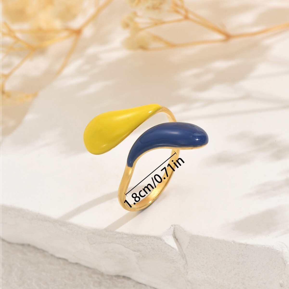 Fashion Style Women's Jewelry Oil Drop Personality Cross Design Open Ring High-end Feel