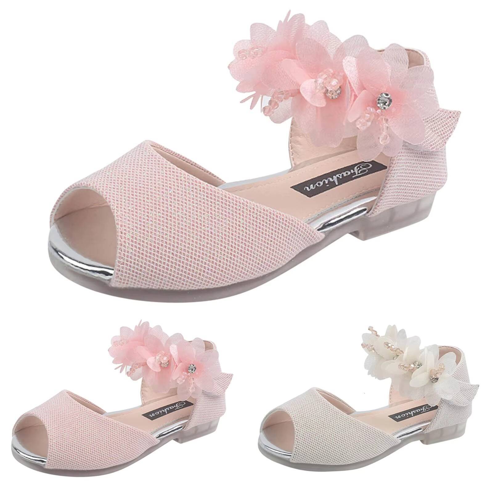 Rhinestone Children's Low Heel Girls Ddmyshoesvip Shoes Flower Wedding Party Dress Shoes For Kids Toddler Jelly Sandals Ddmydesign