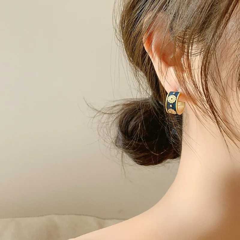 2020 Vintage Colorful Enamel Metal Flower Stud Earrings Geometric Square Round for Women Girls Daisy Wedding Jewelry Gifts XJ250623