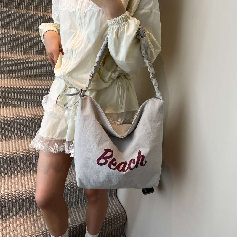 Crossbody Shoulder Trendy Versatile Tote Women New Fashion Pleated Nylon Bag Large Capacity for Work Commute