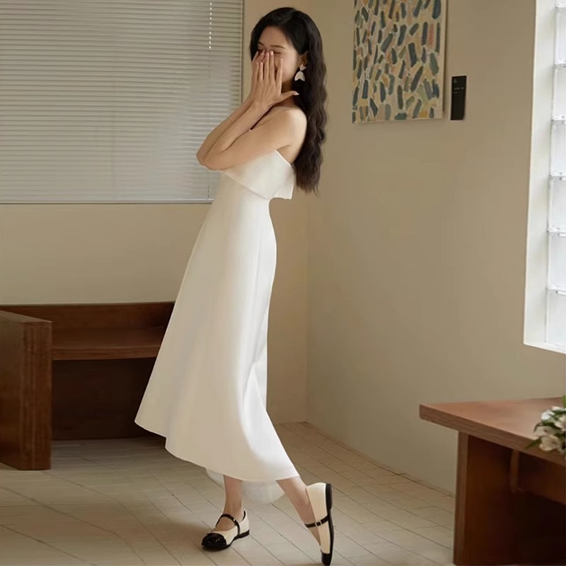 KO2305 White evening dress women tube top 2025 new summer dress