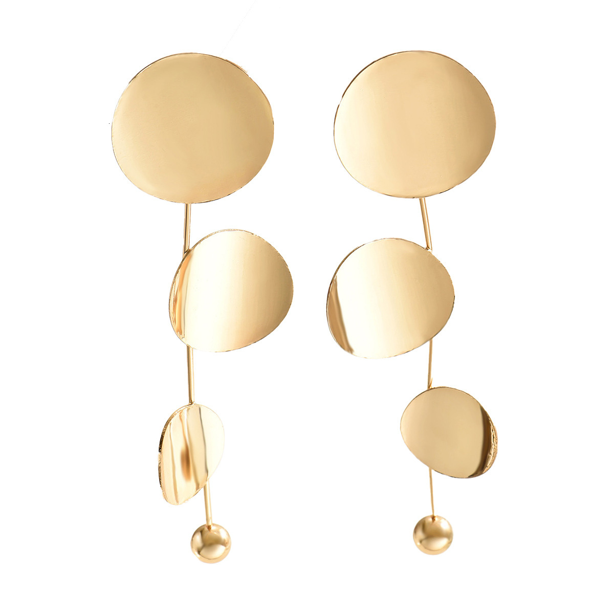 Women's Personality Round Design Drop Earrings High-end Studs