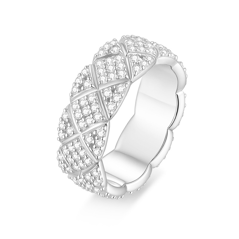 925 Sterling Silver D Color Moissanite Ring Hip Hop Jewelry Iced Out Full Moissanite Ring for Women Men