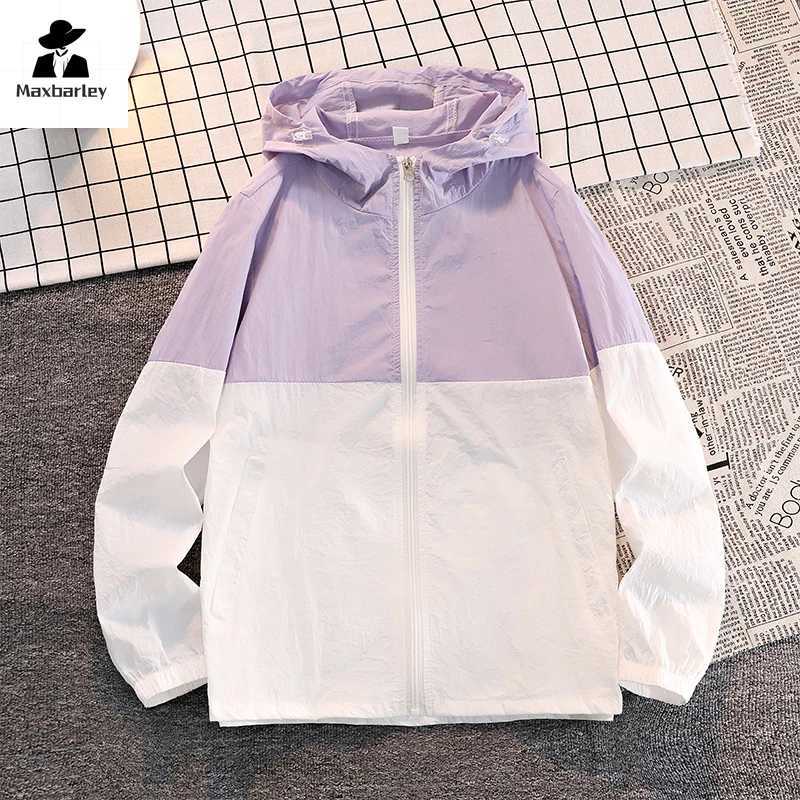 Summer Coat Men Women Lightweight Color-block Sunscreen Fishing Running Clothes Outdoor Casual Quick-drying Skin Windbreaker Men W250623