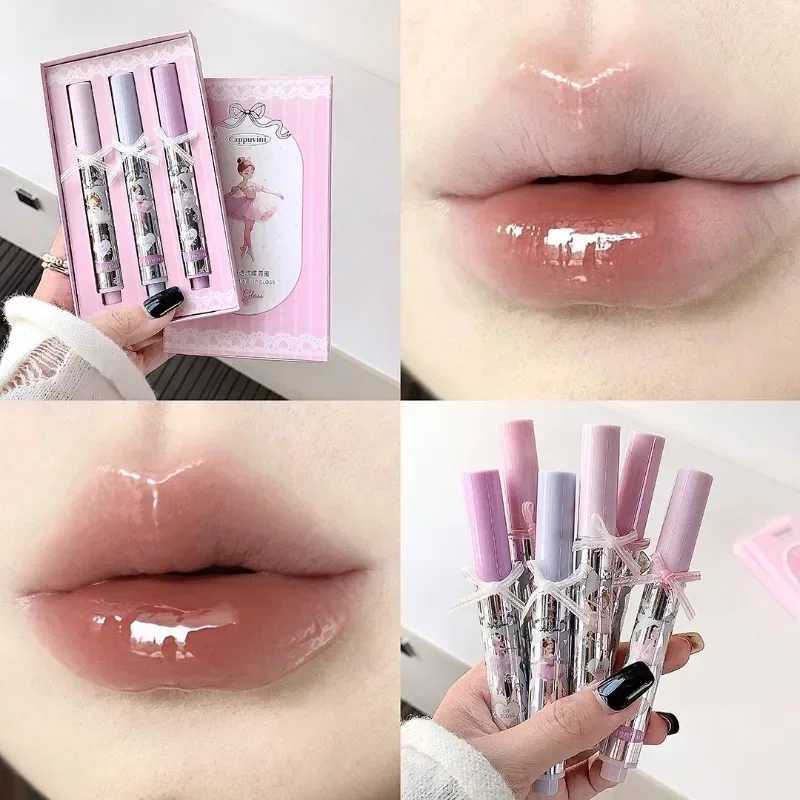 Peach Jelly Lip Glaze Non-stick Lip Tint Lasting Cosmetics Liquid Lip Moisturizing Crystal Lipstick Korean Glass Gloss MakeupXJ250623
