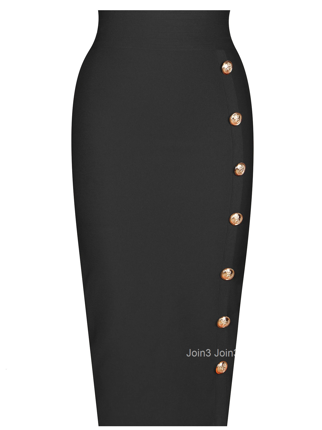 Chic Knitting Bandage Skirt with Metal ButtonsSimple Formal ClothingFashionable Costume for Office Lady5 ColorsAutumnNew