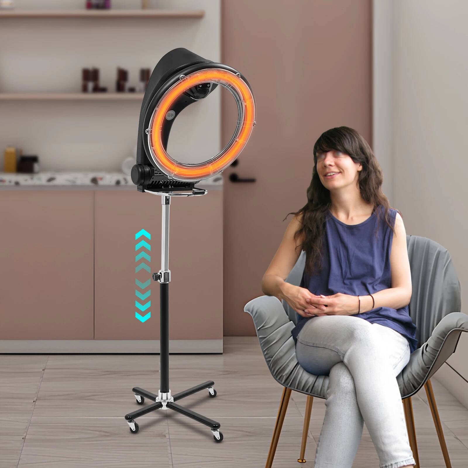 1000W Standing Professional Processor Height Adjustable 360° Hair Dryer with Wheels Multi-Functional
