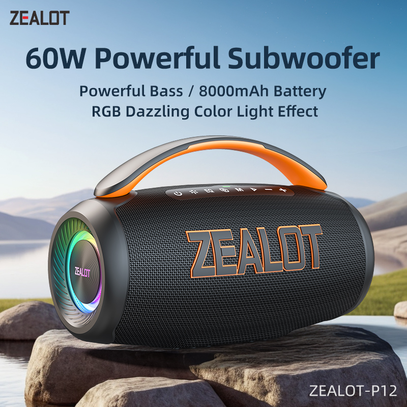 P12 Waterproof Portable Bluetooth Speaker with Handle Ideal for Picnics Beaches Adventures