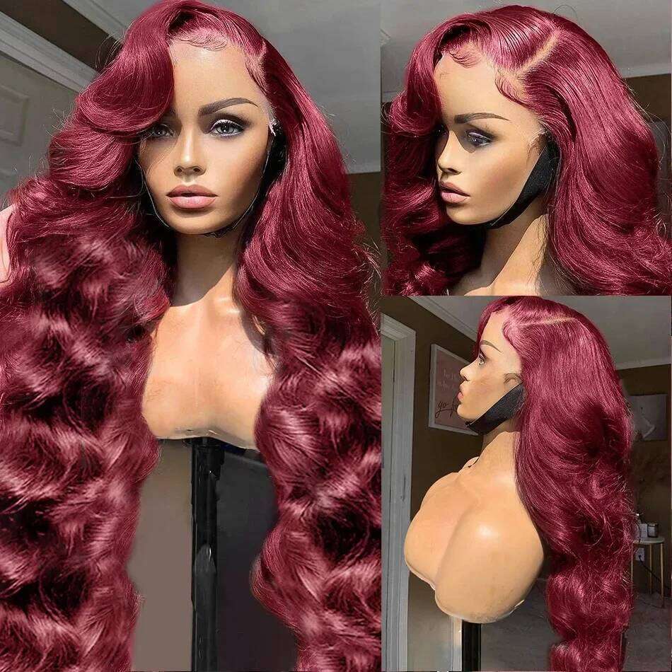 30 40 Inch 13x4 99j Bury Body Wave Front Human Hair 13x6 Hd Transparent Lace Frontal Wig Brazilian For Black Women