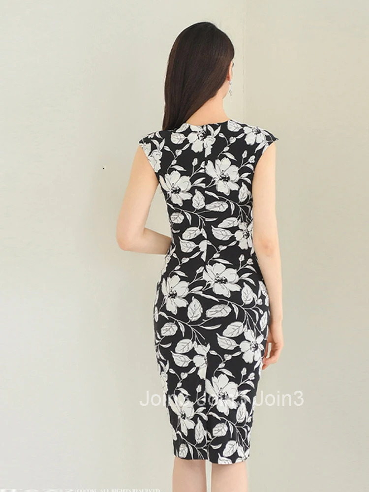 Fashion Summer Formal Occasion Dress For Women Elegant Print Sexy Deep V-Neck Slim Midi Party Prom Mujer Vestido Street Clothes