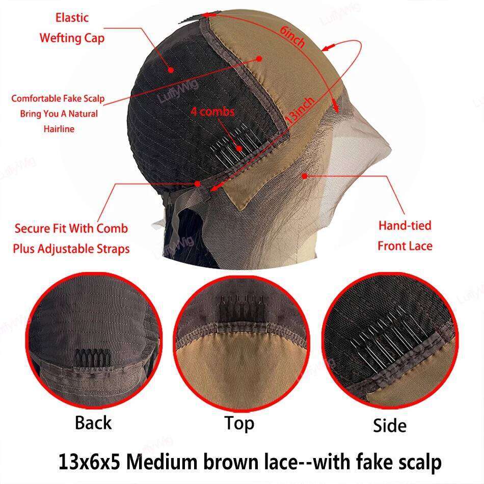 5x5 PU Silk Base Wig Curly Brazilian Remy 13x6 Fake Scalp Lace Front Human Hair Wigs Pre Plucked 200 Density Luffy