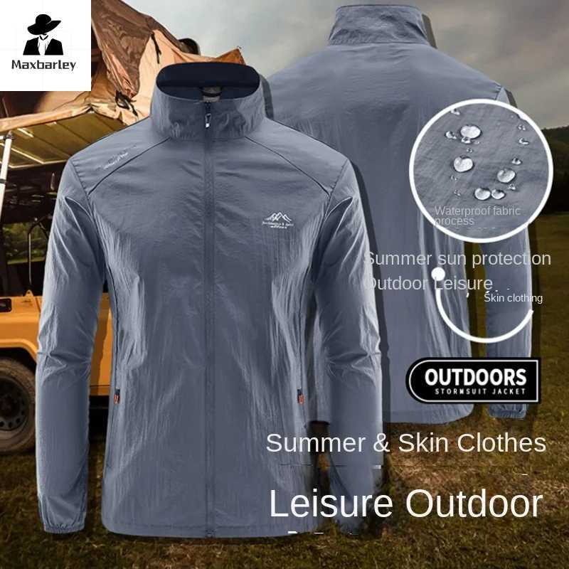 Summer Skin Windbreaker Mens Ultra Light UV Sunscreen Plus Size Jogging Jacket Mens Casual Camping Fishing Waterproof Coat W250623
