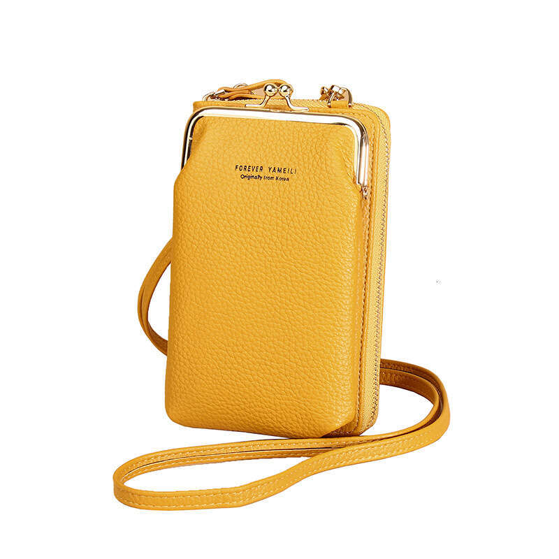 Korean Style New Phone Women's Wallet PU Long Coin Purse Multifunctional Mini Shoulder Crossbody Bag