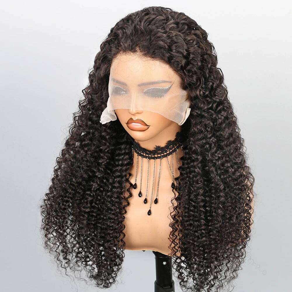 30 Inch Deep Front 200 Density 13X6 HD Lace Frontal Wigs Water Wave Human Hair Pre Plucked Curly Wig