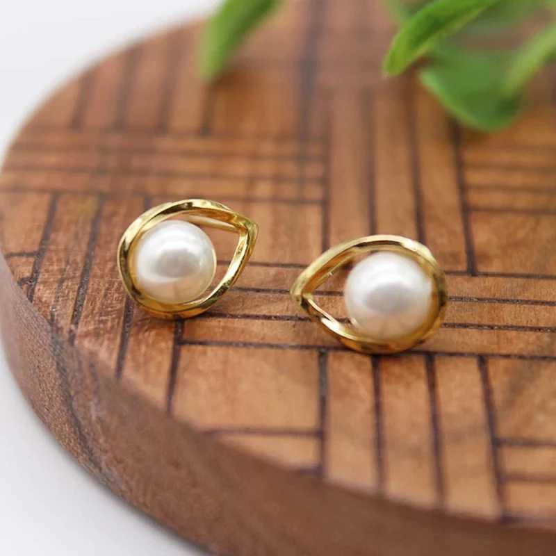 Huitan Dainty Simulated Pearl Stud Earrings Silver Color/Gold Color Metal Earrings for Women Fashion Versatile Girls JewelryXJ250623