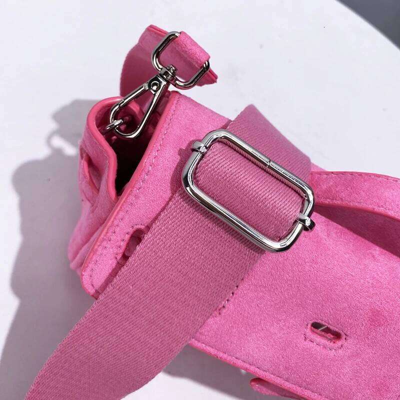 England Style Faux Suede Bags For Women Designer Handbags Purses 2024 New In Belt Buckle Top Handle Wide Straps Shoulder