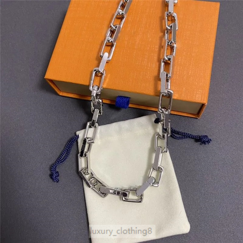 2025 Designer necklace silver color mens necklace women letters trendy punk men enamel cool street womens pendants necklaces ladies chains luxury jewlery