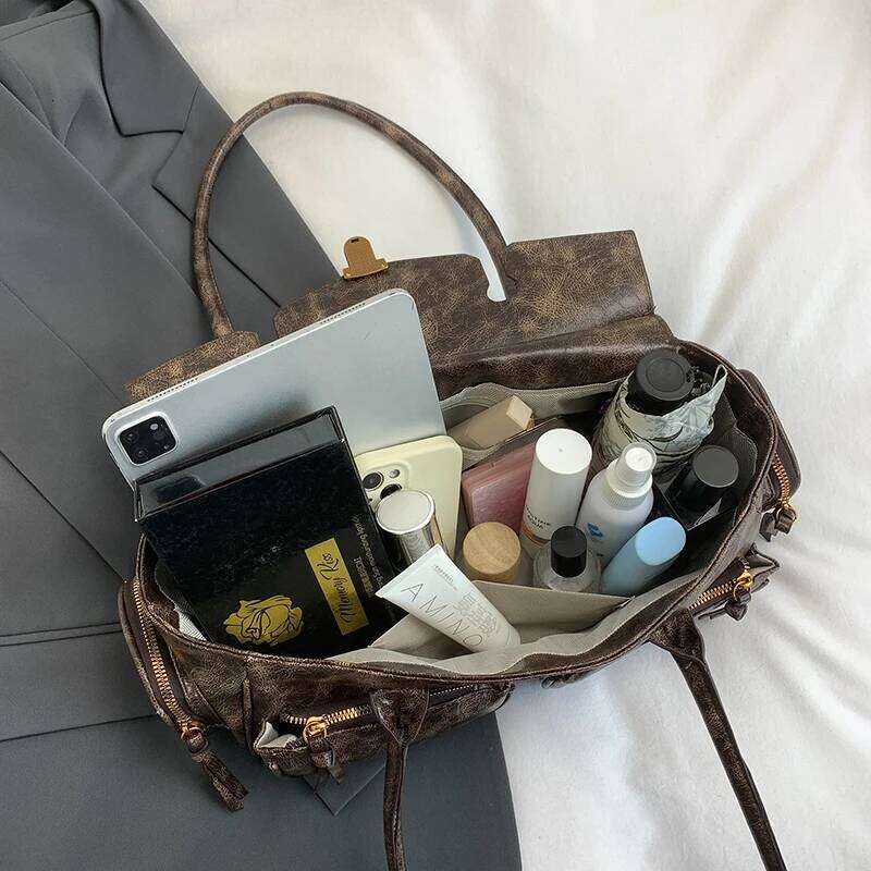 Luxury Bag Branded Underarm Shoulder Motorcycle Bags For Women Y2k Multi Pockets Large Capacity Satchels 2024 Winter Latest Handbags