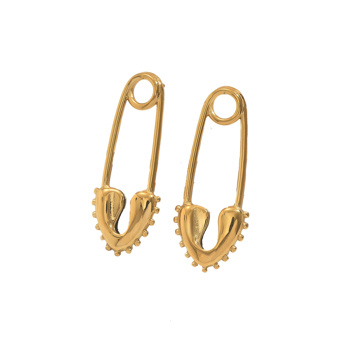 New Women's Heart Pin Design Stud Earrings Light Ear Jewelry