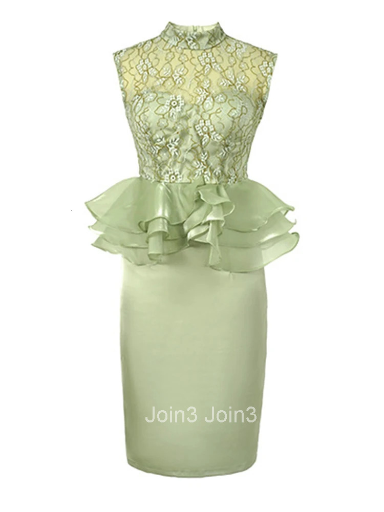 Fashion Fake 2 Pieces Summer Princess Dress For Women Elegant Chic Lace Sheer Sexy Sleeveless Slim Midi Party Prom Mujer Vestido