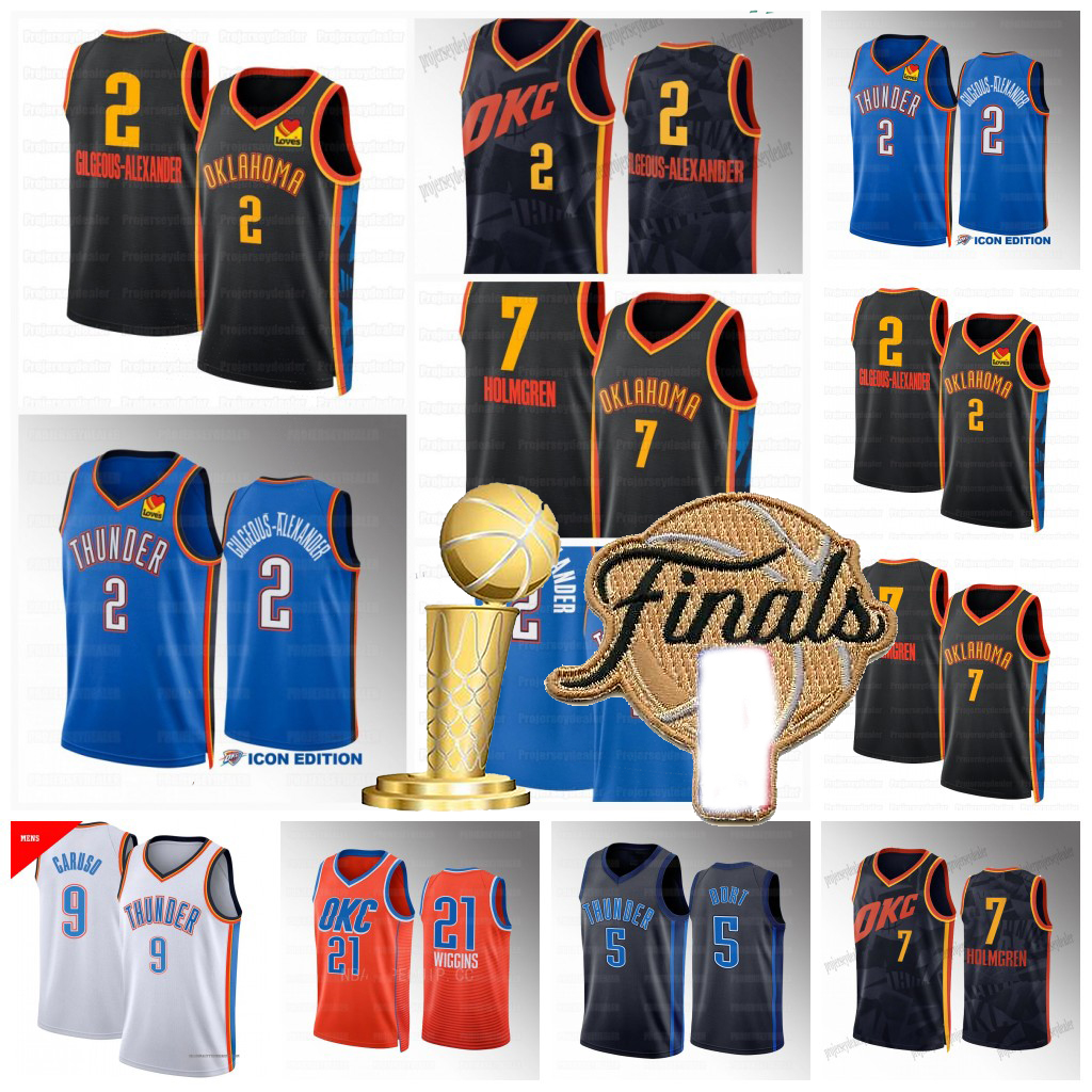 2 Shai Gilgeous-Alexander Okc Oklahomas Thunders 2025 Finals Champion Basketball Jersey Chet 7 Holmgren Caruso Luguentz Oklahomas Dort Jalen Williams Josh Giddey