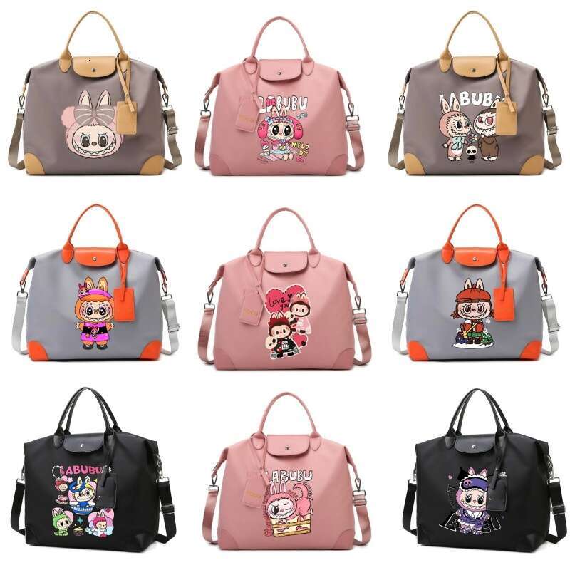 Designer bag Labubu Travel Cartoon Large Capacity Handbag Oxford Waterproof Totes Women's Vintage Print Shoulder Bag Luxury Bag weekday bags